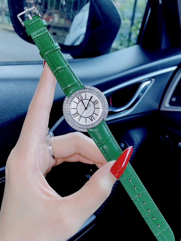 Đồng hồ Royal Crown nữ dây da màu xanh lá cây