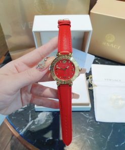Đồng hồ Versace nữ dây da màu đỏ