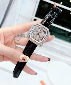 Đồng hồ nữ Davena mặt vuông dây da