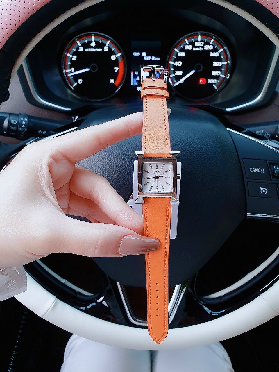 Đồng hồ Hermes nữ màu cam Đồng hồ Hermes nữ màu cam