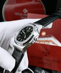 Đồng hồ Patek Philippe nam đính đá dây da