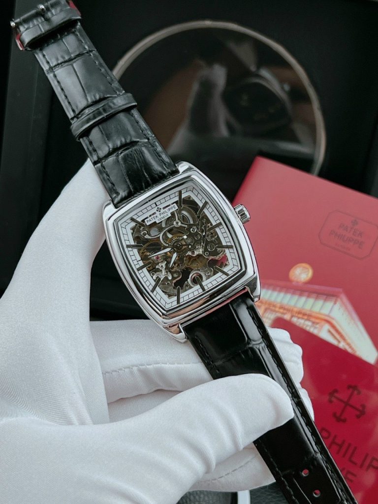 Đồng hồ Patek Philippe nam mặt chữ nhật dây da