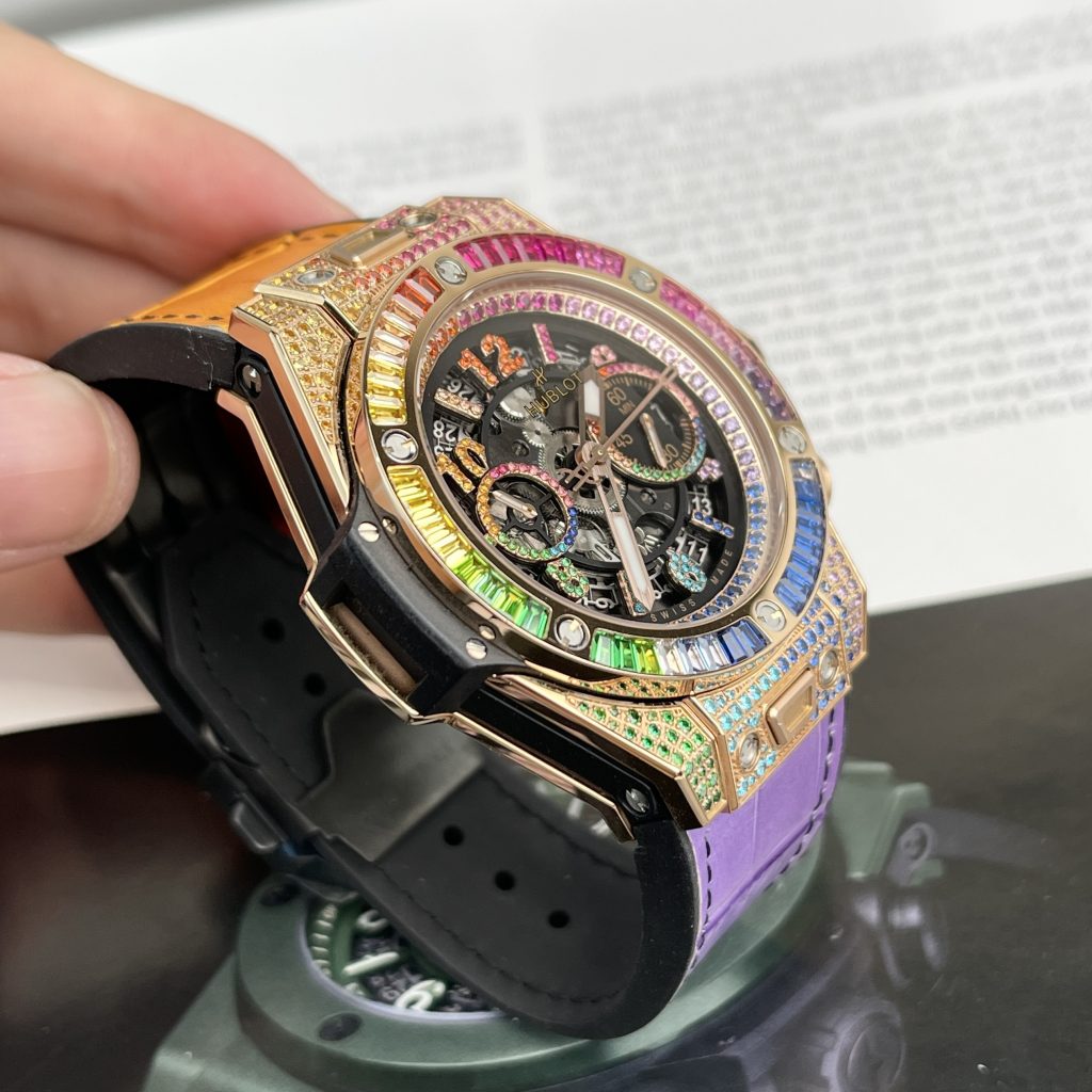 Đồng Hồ Hublot Big Bang Unico RainBow nam đính đá
