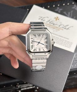 Đồng hồ Cartier Rep 11 Santos mặt trắng WSSA0018 nhà máy BV 39 (1)
