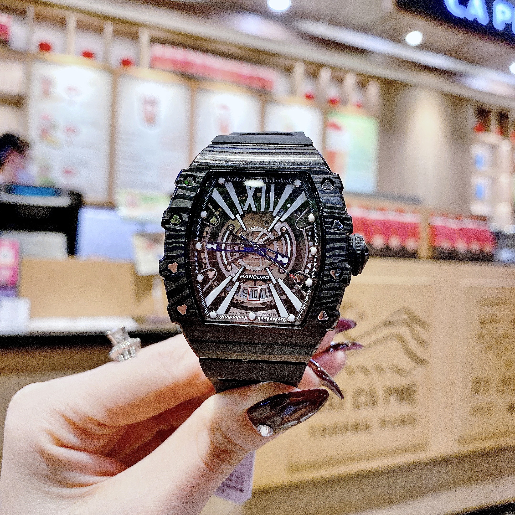 Đồng hồ Hanboro vỏ carbon Đồng hồ Hanboro vỏ carbon