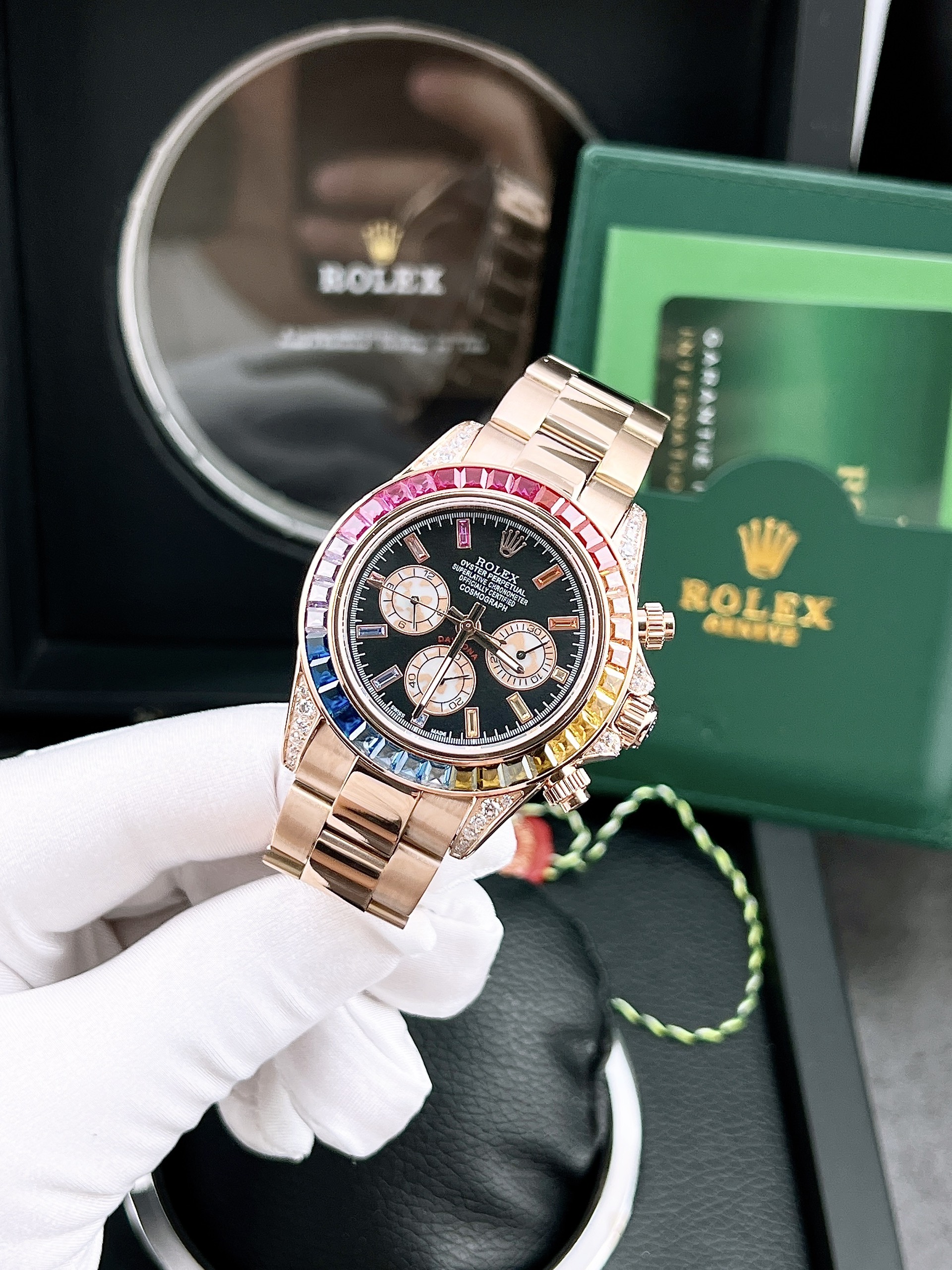 Đồng hồ Rolex Daytona Rainbow đính đá Đồng hồ Rolex Daytona Rainbow đính đá