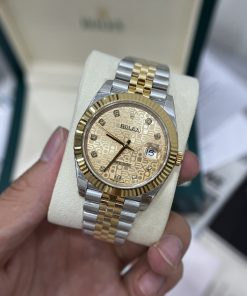 Đồng hồ Rolex DateJust mặt vi tính cọc số đính đá