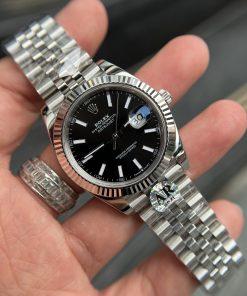 Đồng hồ Rolex Rep 11 DateJust AR Factory Mặt Đen Cọc số dạ quang