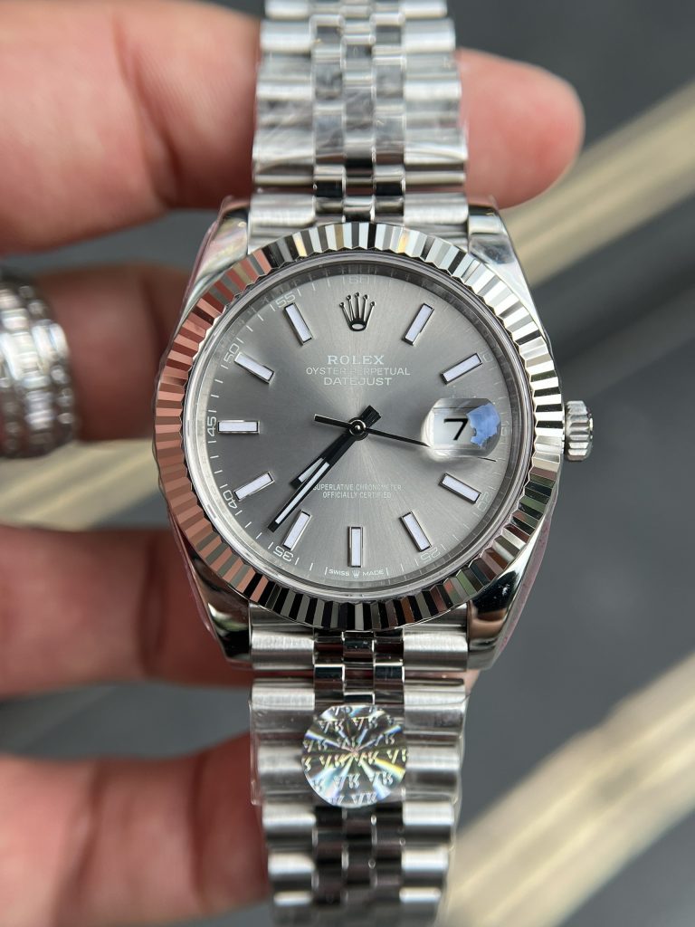 Đồng hồ Rolex Replica 11 DateJust AR Factory Cọc Số dạ quang 41mm