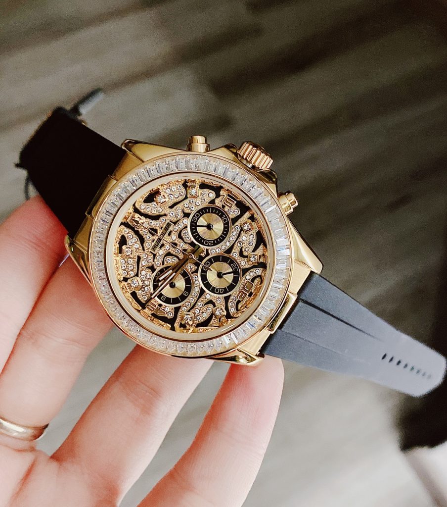 Đồng hồ Huboler chính hãng dây cao su màu đen