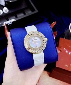 Đồng hồ Swarovski dây da nữ đính đá Thiên Nga Trắng 34mm
