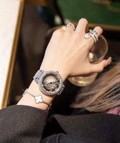 Đồng hồ chính hãng Davena 60089 nữ dây kim loại đính đá