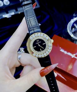 Đồng hồ nữ Swarovski dây da màu đen