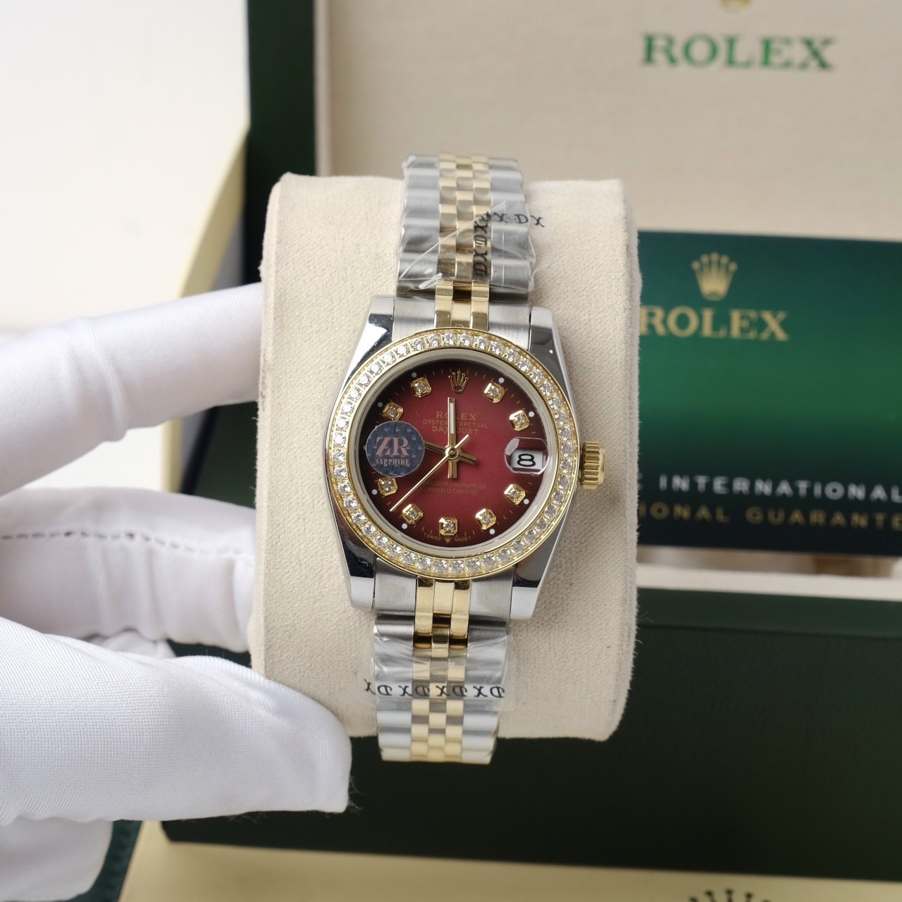Đồng hồ Rolex nữ DateJust Super Fake 1:1 Nhật niềng đính đá Đồng hồ Rolex nữ DateJust Super Fake 1:1 Nhật niềng đính đá