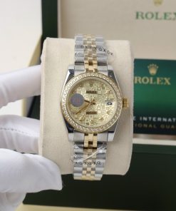 Đồng hồ Rolex nữ DateJust Super Fake 1:1 Nhật niềng đính đá