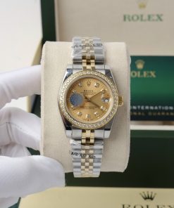 Đồng hồ Rolex nữ DateJust Super Fake 1:1 Nhật niềng đính đá