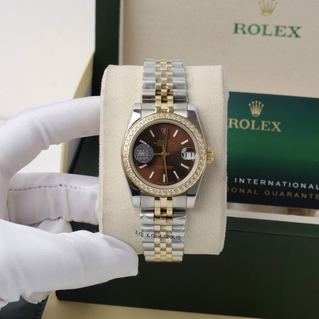 Đồng hồ Rolex nữ DateJust Super Fake 1:1 Nhật niềng đính đá
