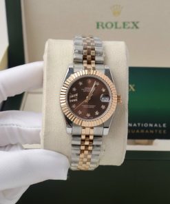 Đồng hồ Rolex DateJust nữ giá rẻ mặt tròn dây kim loại 4 màu 31mm