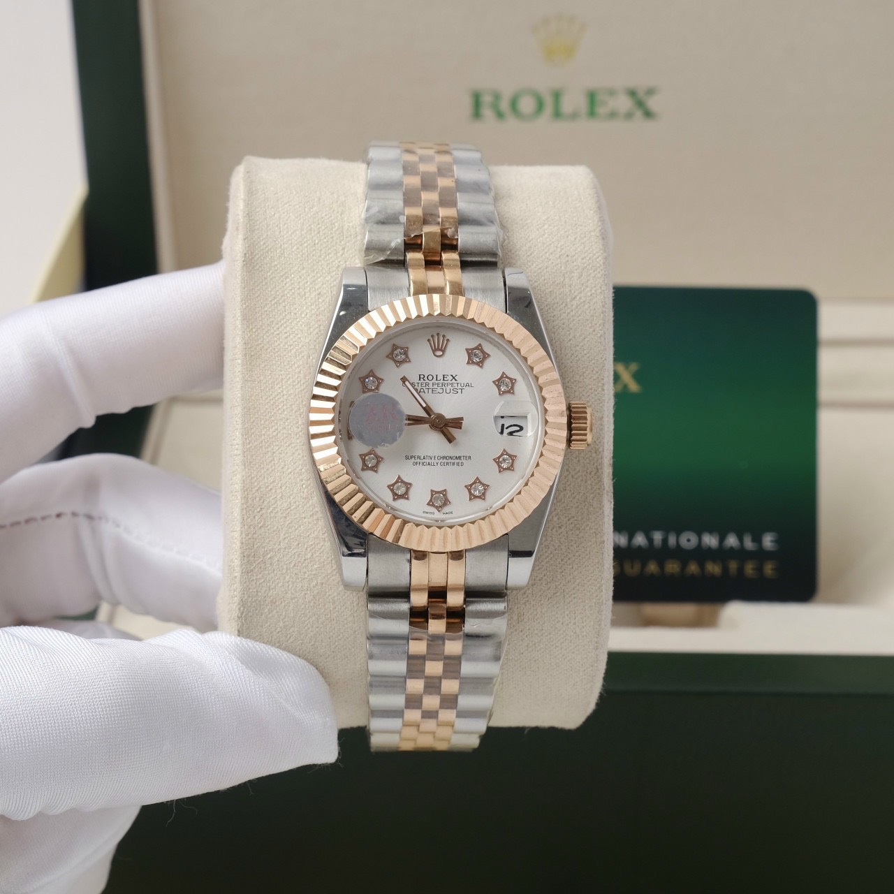 Đồng hồ Rolex DateJust nữ giá rẻ mặt tròn dây kim loại 4 màu 31mm Đồng hồ Rolex DateJust nữ giá rẻ mặt tròn dây kim loại 4 màu 31mm