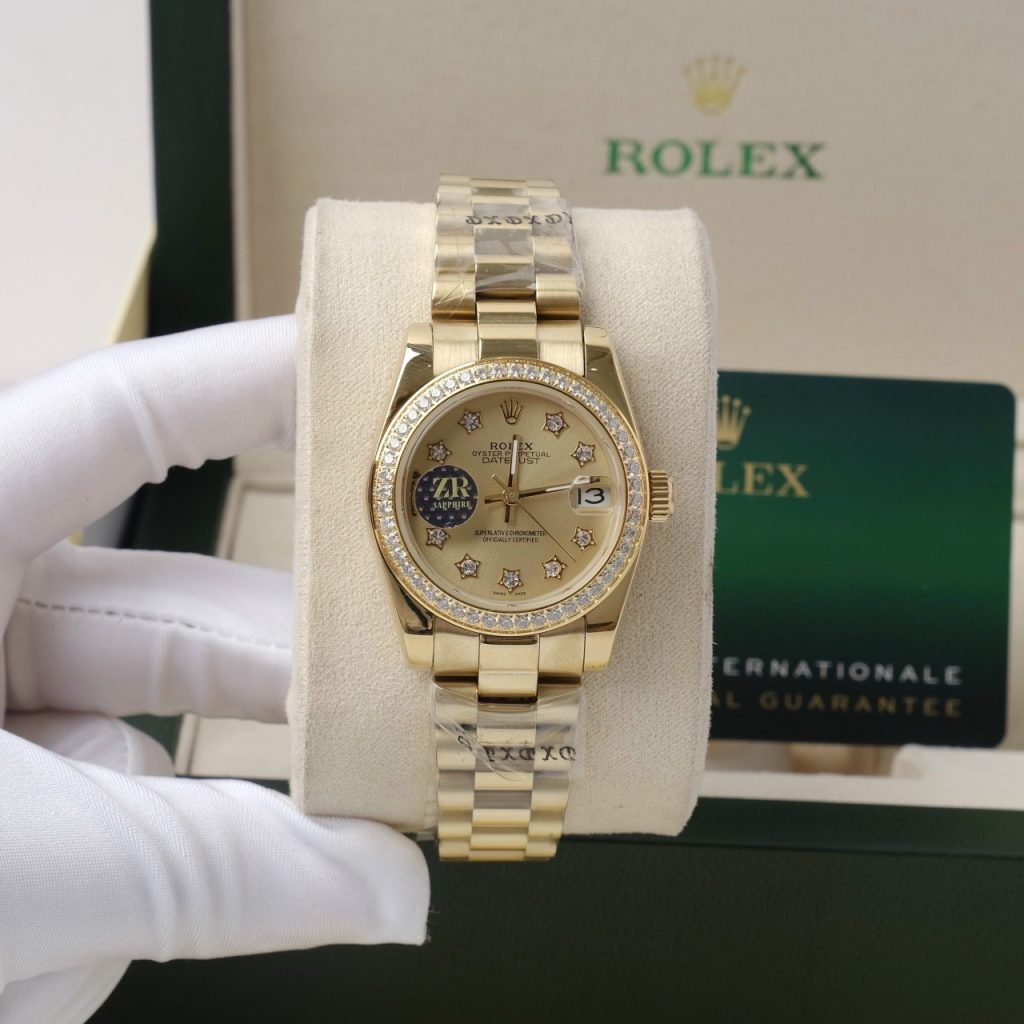 Đồng hồ Rolex Fake 11 Nhật nữ giá rẻ DateJust đính đá dây kim loại