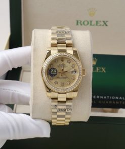 Đồng hồ Rolex Fake 11 Nhật nữ giá rẻ DateJust đính đá dây kim loại