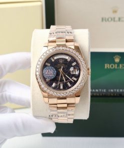 Đồng hồ nam RĐồng hồ nam Rolex đính đá máy Nhật giá rẻ mặt số nham thạch 40mmolex đính đá máy Nhật giá rẻ mặt Chocolate