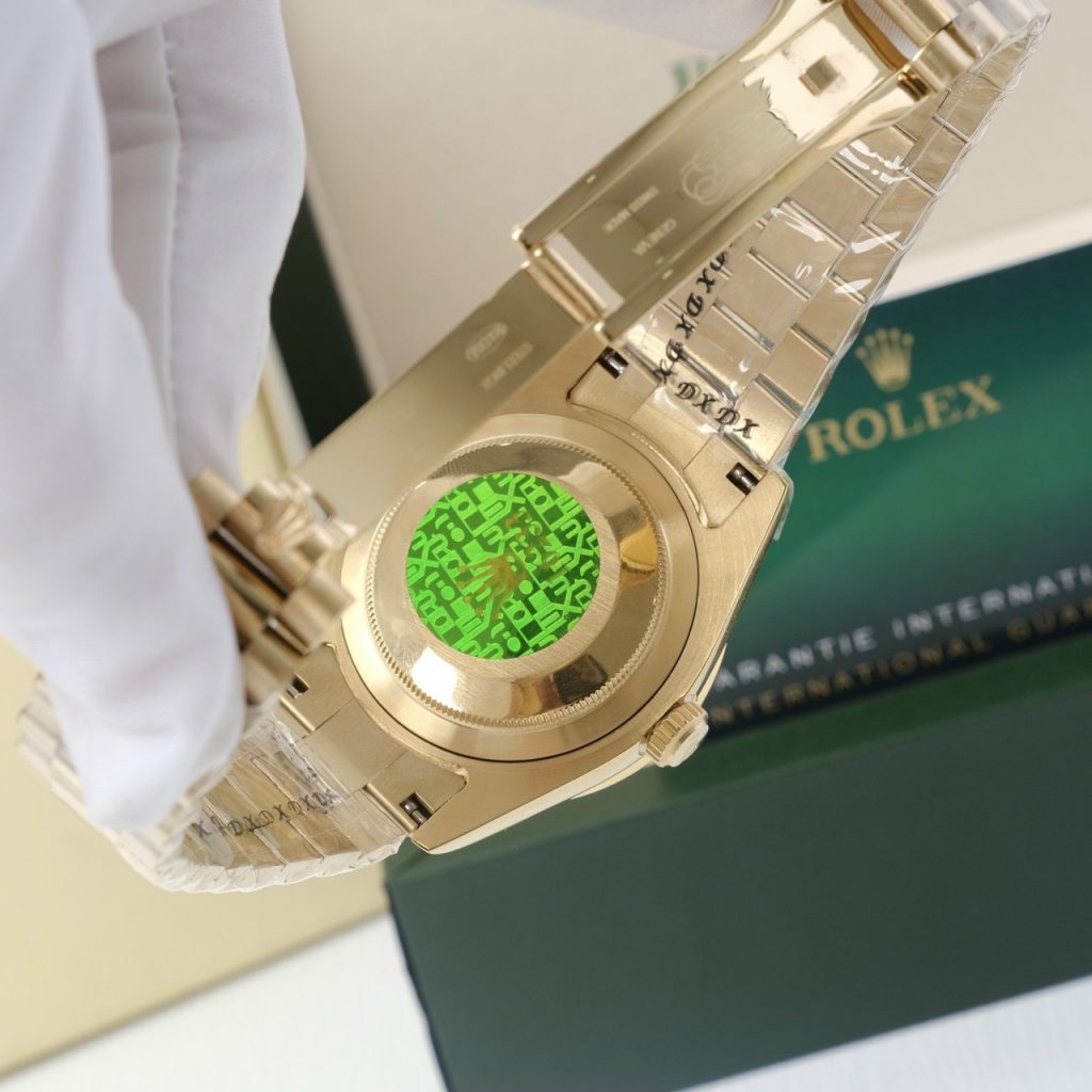 Đồng hồ Rolex nam đính đá Baguette Fake 11 máy cơ Nhật Day-Date 40mm