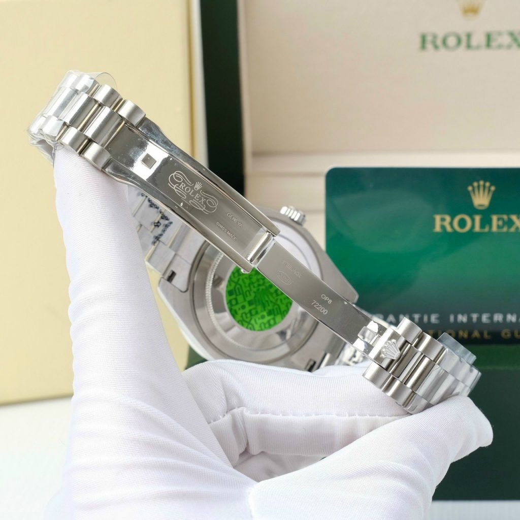 Đồng hồ Rolex Day-Date nam đính đá Baguette Super Fake máy Nhật