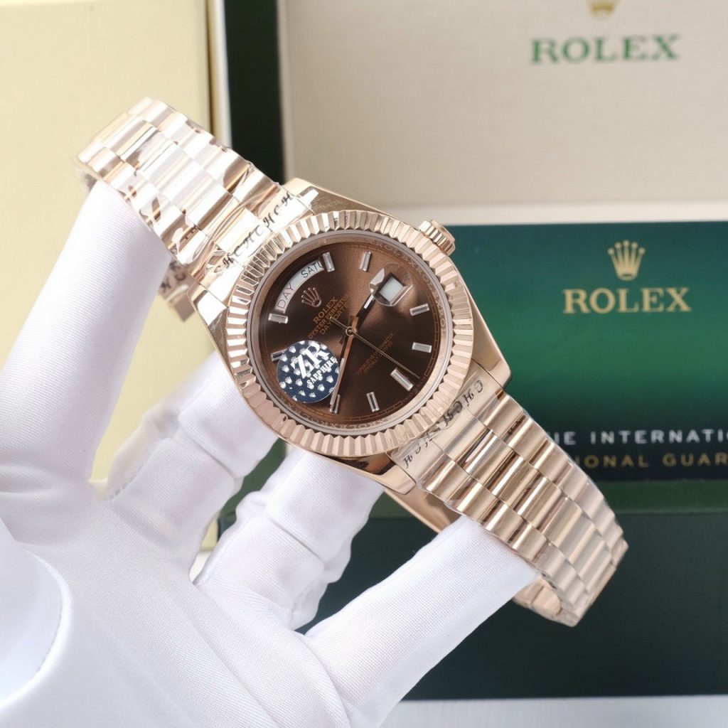 Đồng hồ nam Rolex Day-Date máy Nhật mặt số Chocolate 40mm
