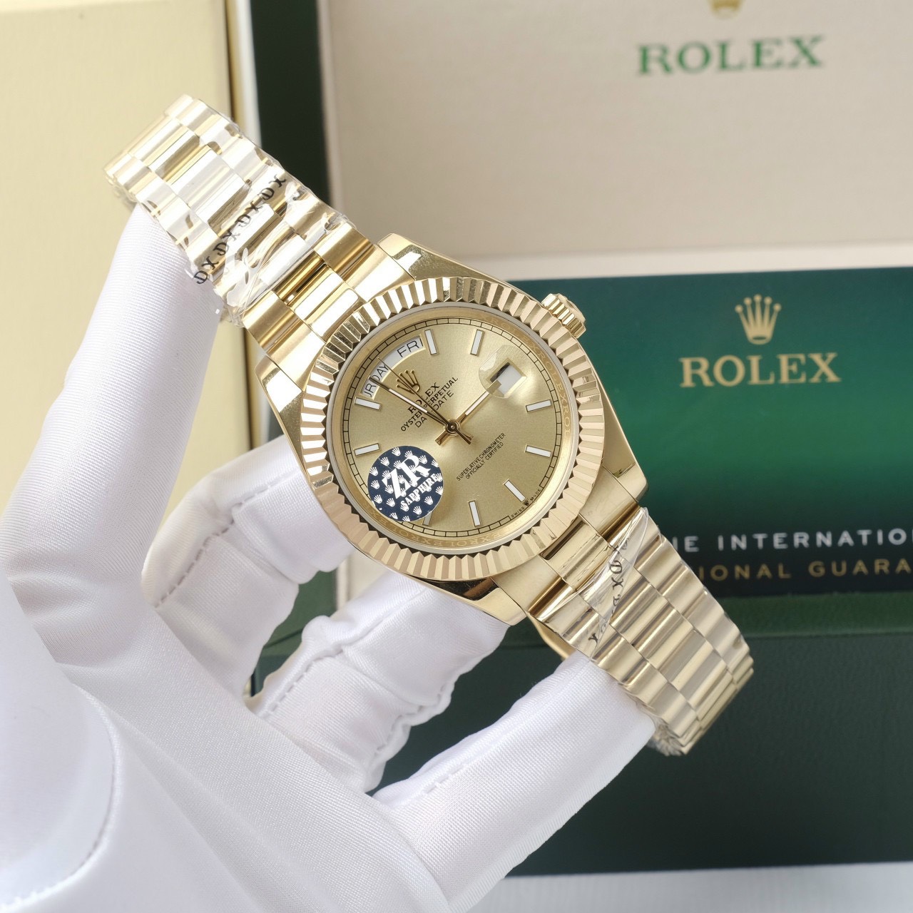 Đồng hồ nam Rolex Day-Date Super Fake máy cơ Nhật màu vàng Đồng hồ nam Rolex Day-Date Super Fake máy cơ Nhật màu vàng