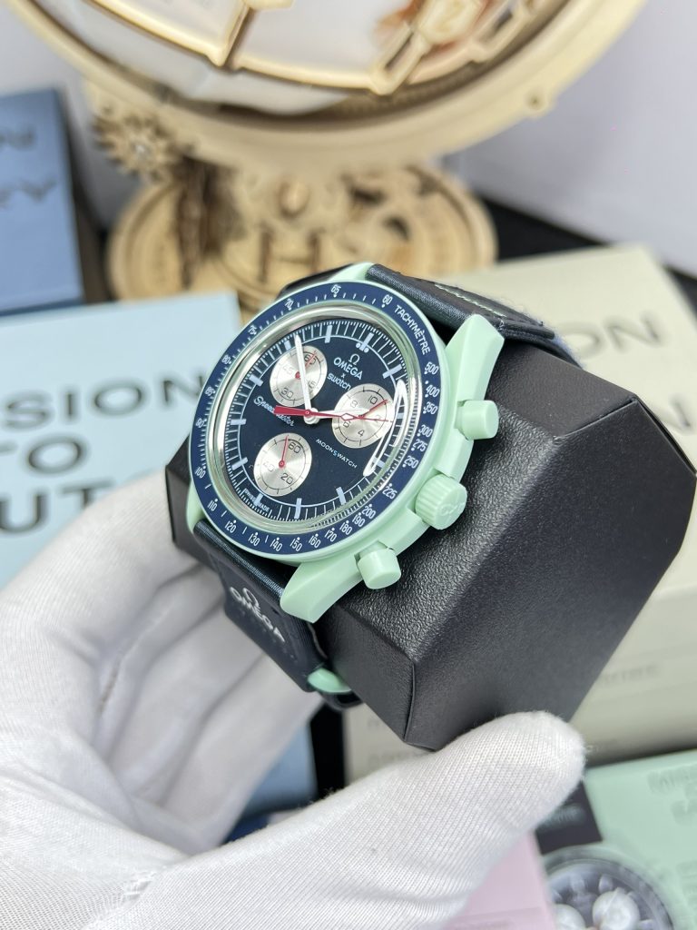 Đồng hồ Omega x Swatch SpeedMaster Fake Cao Cấp MoonSwatch Trái Đất