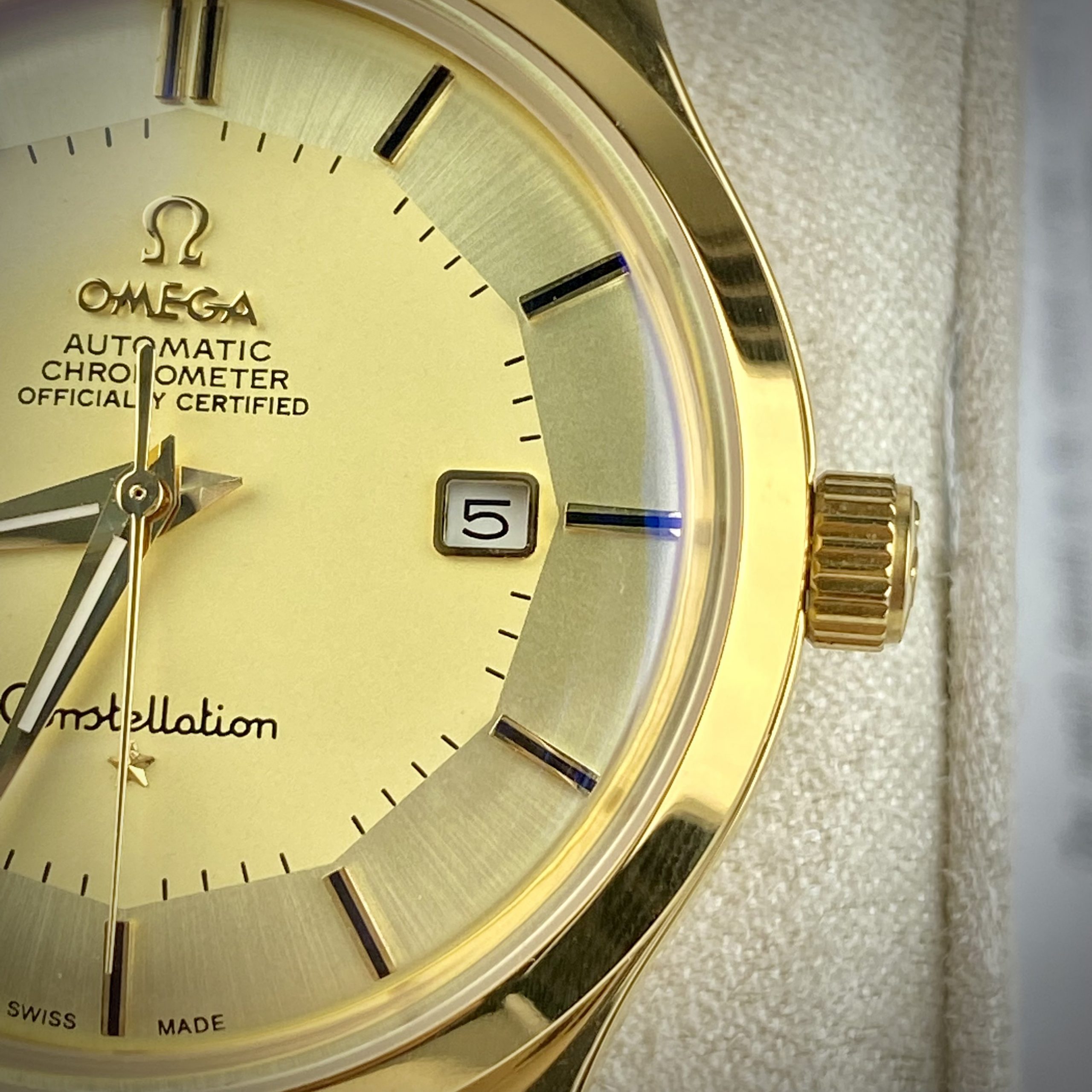 Đồng hồ Omega Constellation Automatic nam mạ vàng máy Nhật 40mm Đồng hồ Omega Constellation Automatic nam mạ vàng máy Nhật 40mm