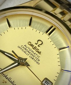 Đồng hồ Omega Constellation Automatic nam mạ vàng máy Nhật 40mm