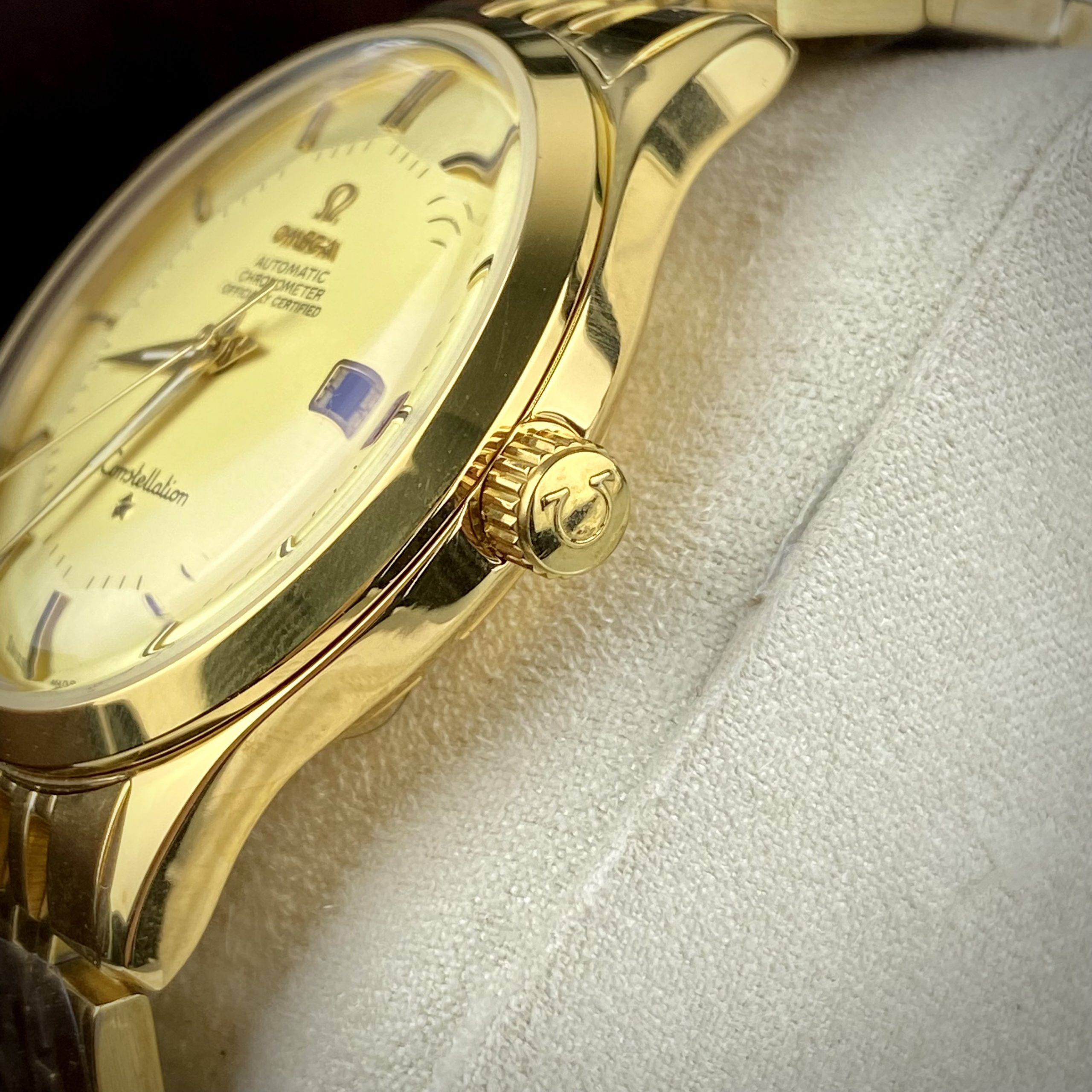 Đồng hồ Omega Constellation Automatic nam mạ vàng máy Nhật 40mm Đồng hồ Omega Constellation Automatic nam mạ vàng máy Nhật 40mm