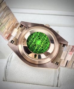 Đồng hồ Rolex Day-Date Rose gold mặt xanh lá Super Fake Nhật 40mm