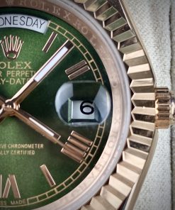 Đồng hồ Rolex Day-Date Rose gold mặt xanh lá Super Fake Nhật 40mm