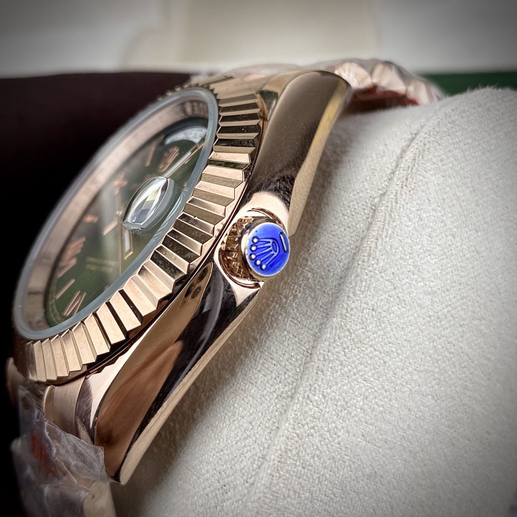 Đồng hồ Rolex Day-Date Rose gold mặt xanh lá Super Fake Nhật 40mm