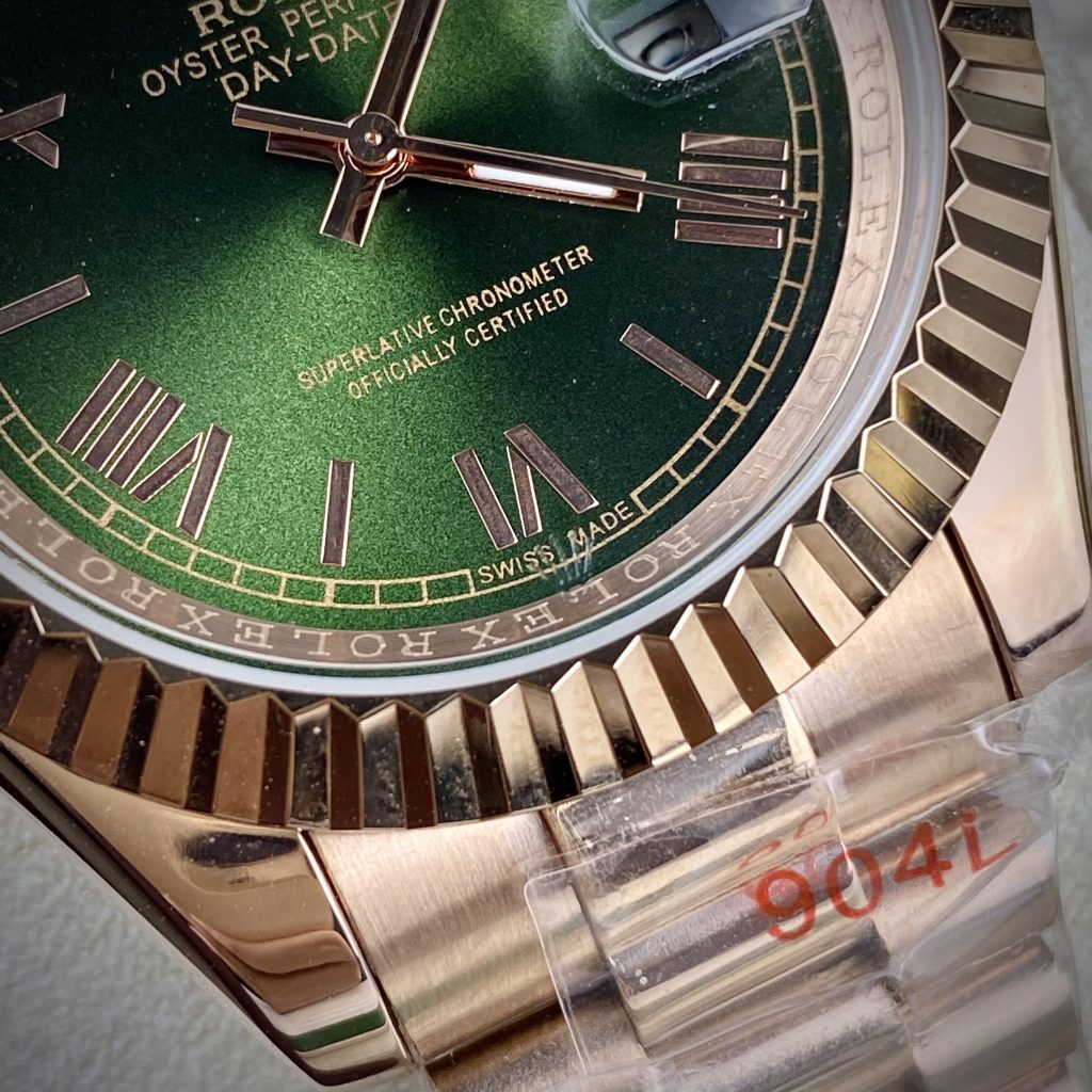 Đồng hồ Rolex Day-Date Rose gold mặt xanh lá Super Fake Nhật 40mm