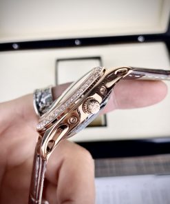 Đồng hồ Patek Philippe 5205R Fake 11 máy Nhật đính đá màu nâu 40mm