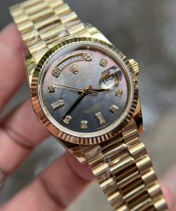 Đồng hồ Rolex Day-Date Replica cao cấp mặt xà cừ mạ vàng 18K