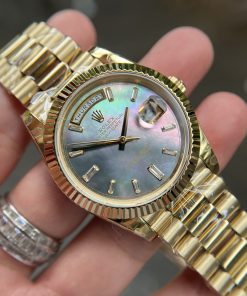 Đồng hồ Rolex Day-Date Replica cao cấp mặt xà cừ mạ vàng 18K