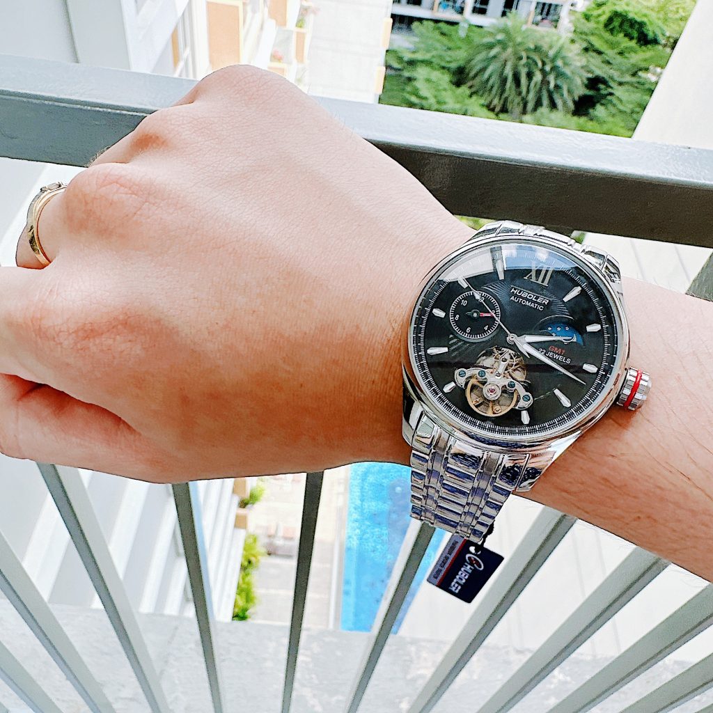 Đồng hồ Huboler Automatic GMT Open Heart nam chính hãng