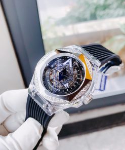 Đồng hồ cơ lộ máy Hanboro by Huboler chính hãng nam đính đá