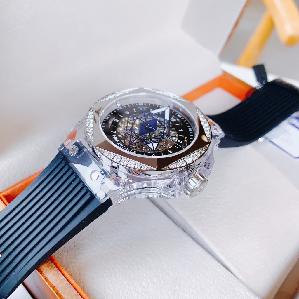 Đồng hồ cơ lộ máy Hanboro by Huboler chính hãng nam đính đá