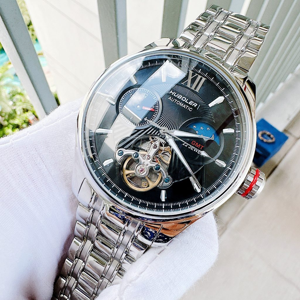 Đồng hồ Huboler Automatic GMT Open Heart nam chính hãng