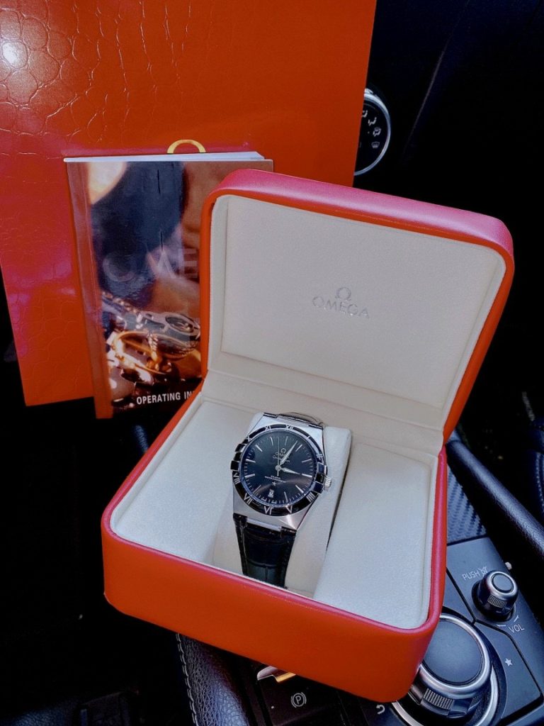 Đồng hồ nam dây da Omega Automatic nam máy cơ