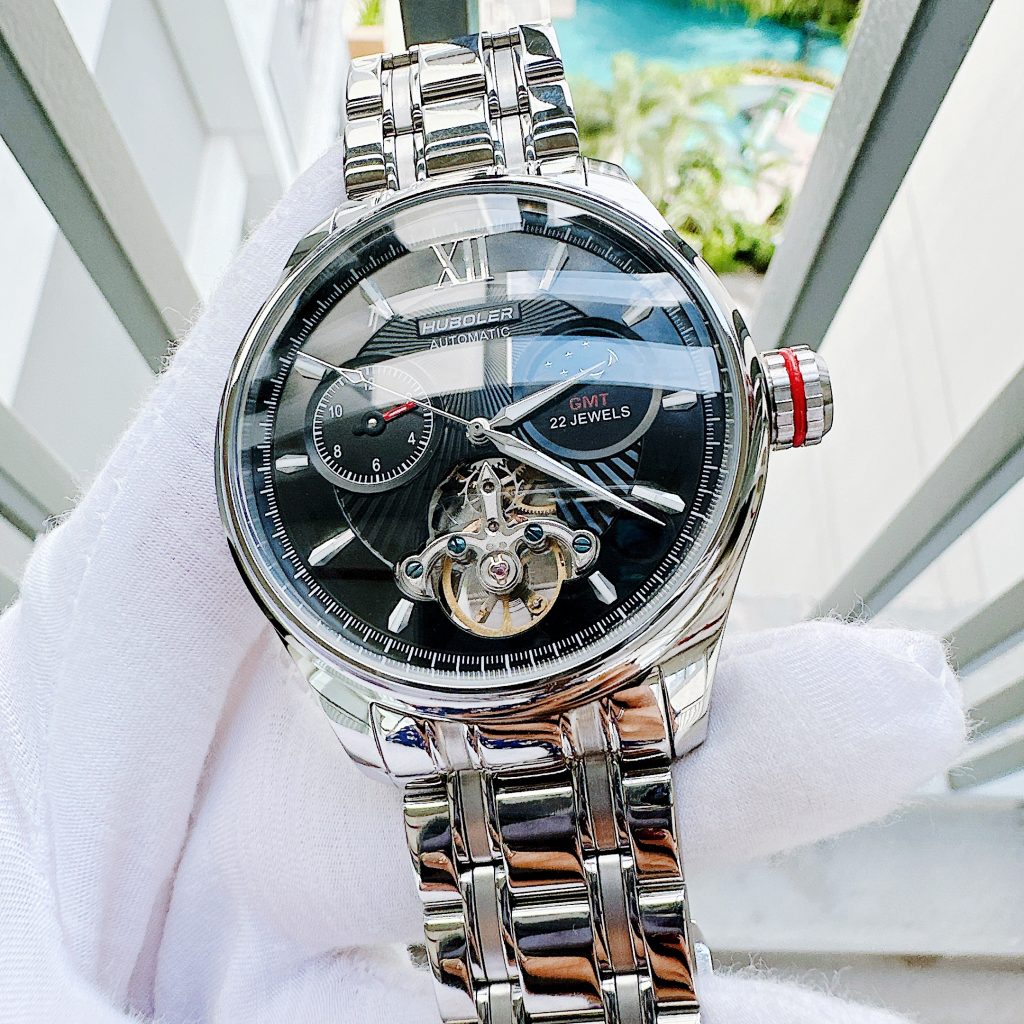 Đồng hồ Huboler Automatic GMT Open Heart nam chính hãng