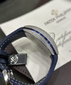 Đồng hồ Franck Muller V45 nam đính full kim cương nhân tạo màu xanh 44mm