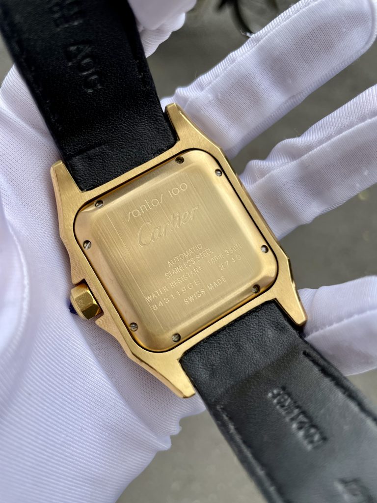 Đồng hồ nam mặt vuông Cartier Automatic Gold 18K đính đá 40mm