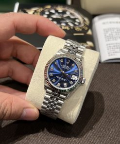 Đồng hồ Rolex Datejust Replica 11 nữ mặt xanh cọc số đính đá EW Factory